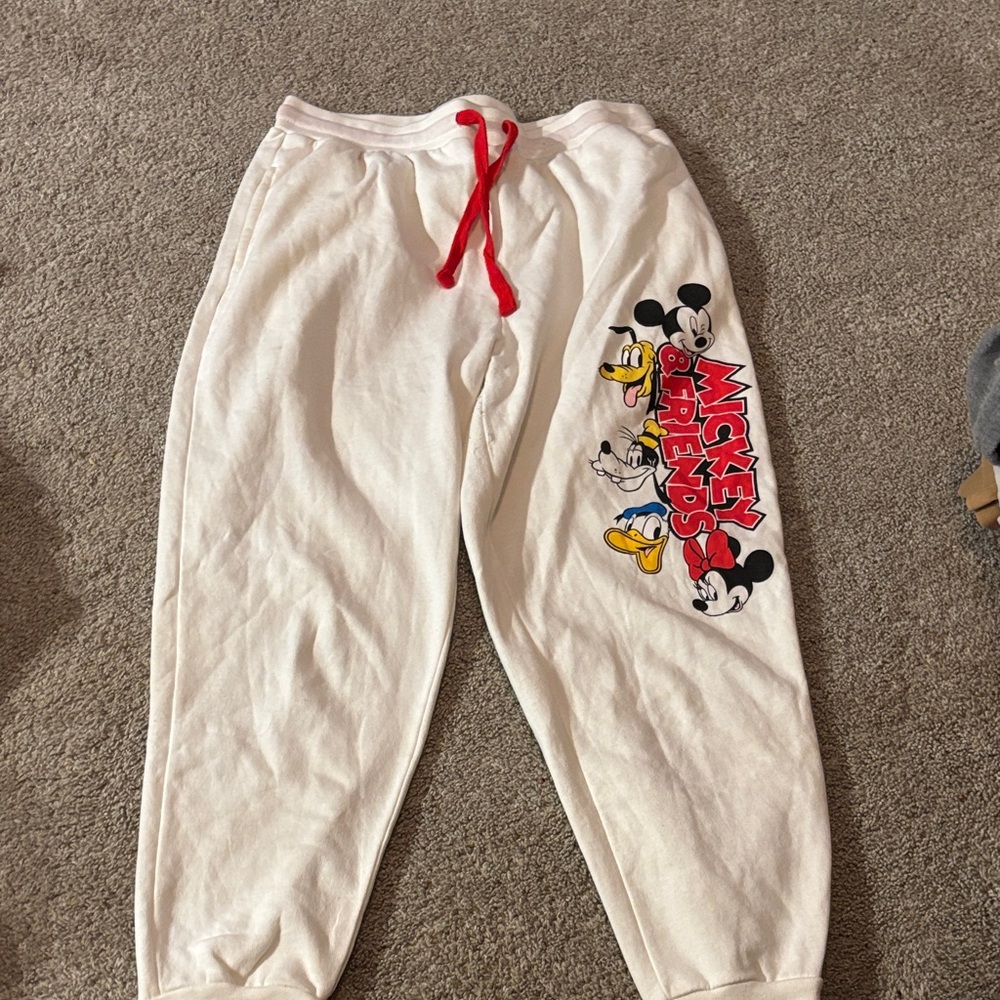 Disney Kids Sweatpants - White with Red and Yellow Details